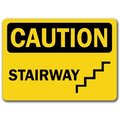 Signmission Caution Sign-Stairway with graphic-10in x 14in OSHA Safety Sign, 10" L, 14" H, CS-Stairway CS-Stairway